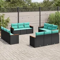 vidaXL Gartensofa-Set 12-tlg. schwarz