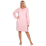 Normann Nachthemd Normann Damen Frottee Nachthemd langarm mit Bündchen rosa 36-38