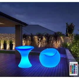 Eurotondisplay LED Gartenleuchte Kunststoff wetterfest IP54 mit Fernbedienung RGBW