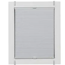 SUNLINES Plissee, ohne Bohren, verspannt, Klemmfix, verspannt mit Simply-Fix Klemmträger, Wabenplissee silberfarben|weiß 35 cm x 125 cm