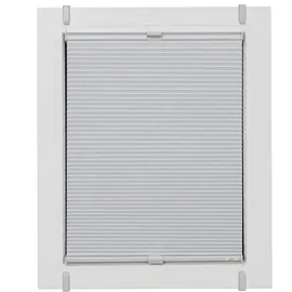 SUNLINES Plissee, ohne Bohren, verspannt, Klemmfix, verspannt mit Simply-Fix Klemmträger, Wabenplissee silberfarben|weiß 35 cm x 125 cm