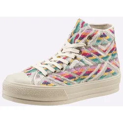 Sneaker HEINE, Damen, Gr. 39, bunt (beige, bunt), Synthetik, modisch, Schuhe