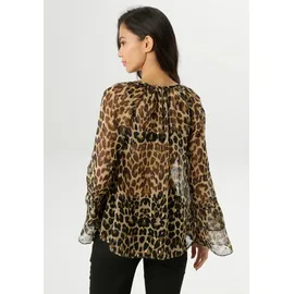 Aniston SELECTED Chiffonbluse Animal-Print beige/schwarz 40