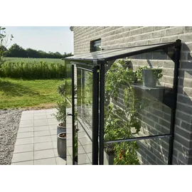 Juliana Halls Gewächshaus Qube Lean-to 26 mit 3 mm Sicherheitsglas 1,2 m2 Schwarz