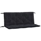 vidaXL Gartenbank-Auflagen 2 Stk. Schwarz Karomuster 120x50x7 cm Stoff