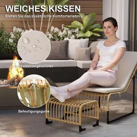 Outsunny Rattan Relaxsessel 93 x 93 x 80 cm weiß 1 St.