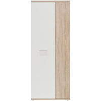 FORTE Net106 Mehrzweckschrank mit 2 Türen, Holzwerkstoff, Sonoma Eiche + Weiß, 68.90 x 34.79 x 179.1 cm