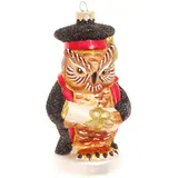 Krebs Glas Lauscha Weihnachtsornament Eule Professor 1-tlg. 11cm