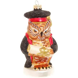 Krebs Glas Lauscha Weihnachtsornament Eule Professor 1-tlg. 11cm
