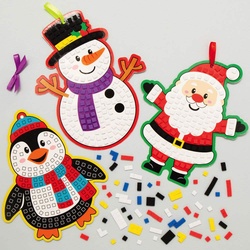 Bastelset Mosaikdeko für Weihnachten (pro Set 5) Bastelaktivitäten zu Weihnachten