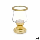 Gift Decor Kerzenschale Glas Gold Stahl 12 x 19,5 x 12 cm (6 Stück)