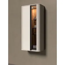 OTTO home Hängevitrine OTTO HOME "Rondo, Wandschrank, Schwebendes Design für modernen Wohnraum", beige (cashmere farbe), B:58cm H:117cm T:30cm, Glas, Holzwerkstoff, MDF, Schränke, UV lackiert, Soft Close Funktion, Beleuchtung, Wandmontage
