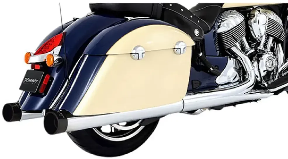 Rinehart Duals 4 ́ ́ Indian Chief Vintage/dark Horse Homologierter Slip On Schalldämpfer - Chrome / Black - Homologated