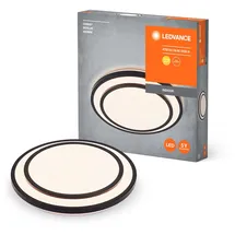 LEDVANCE Orbis Berlin Led-deckenleuchte 490mm, schwarz, 36w, warmweiße Lichtfarbe, sehr homogene Lichtverteilung, lange Lebensdauer, fest verbautes Led-modul, rund, Ip20 Schutzklasse, 3000k