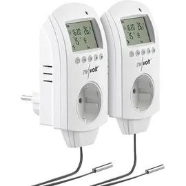 Revolt 2er-Set digitale Steckdosen-Thermostate für Klimageräte, Sensor, 3680W