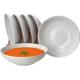 Mambocat White Biata 18-tlg. Teller-Set I Steingut-Geschirr matt-weiß für 6 Personen weiß matt Steingut
