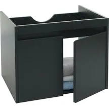 Mendler Waschbeckenunterschrank 2 Türen 48 x 59 x 45,5 cm Schwarz