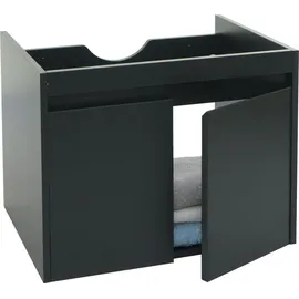 Mendler Waschbeckenunterschrank 2 Türen 48 x 59 x 45,5 cm Schwarz