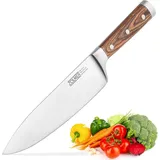 Zolmer ZOLMER® Kochmesser - Extra scharfes Küchenmesser - Chefmesser mit komfortablem Griff aus Pakka Holz - Einzigartiges Schneideerlebnis