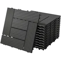 ECD Germany WPC Terrassenfliesen Anthrazit 30 x 30 cm 33 St.