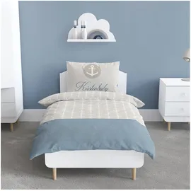 MTOnlinehandel Anker Kinder-Bettwäsche 100x135 + 40x60 cm, Küstenbaby Maritime Babybettwäsche, Kleinkinderbettwäsche für Mädchen und Jungen, passend zur Küstenkind Bettwäsche
