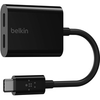 Belkin RockStar USB-C-Audio- und Ladeadapter, Kopfhörer-Adapter, USB C Adapter, Schnellladen mit USB-C Power Delivery 60 W, für iPhone 15, iPad, Galaxy, Note, Google Pixel, LG, Sony, OnePlus – Schwarz