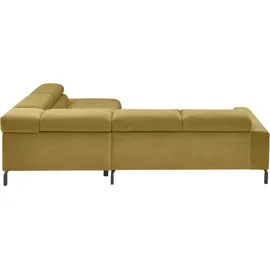 Home Affaire Ecksofa HOME AFFAIRE "Antonelli, L-Form, inkl. Kopfteilverstellung, Breite 276 cm", grün (pistachio), B:276cm H:71cm T:219cm, 95% Polyester, 5% Nylon, Sofas, Ecksofa, ohne Sitztiefenverstellung, in Feincord, pistachio