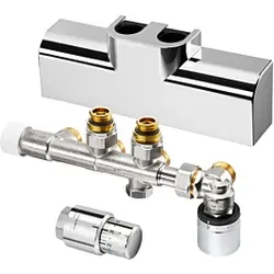 Oventrop Multiblock T-RTL Anschlussset 1184288 verchromt, für Multiblock T-RTL/Uni SH, Eckform