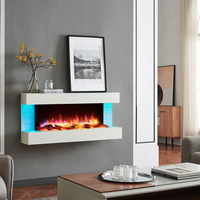 Elektrokamin, Weiß, Metall, Holzwerkstoff, 100x83x28 cm, Fernbedienung, Flammeneffekt separat schaltbar, Überhitzungsschutz, Thermostat, Dimmer, Freizeit, Heizen & Kühlen, Elektrokamine