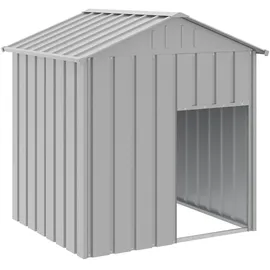 vidaXL Hundehütte mit Dach Anthrazit 117x103x123 cm Verzinkter Stahl