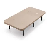 Cama express Gepolsterter Boden mit 32 cm Beinen mit atmungsaktivem 3D-Stoff, Maße: 90 x 190 cm, Querstangen, Verstärkung, ideal für Schlafzimmer und Zuhause, Beige