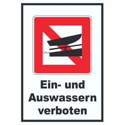 HB-Druck Ein- und Auswassern verboten Symbol und Text A0 (841x1189mm)