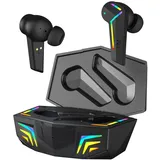 Cyberlux In Ear Kopfhörer Bluetooth Gaming Beleuchtung | Kinder Gaming Bluetooth Kopfhörer kabellos | Wireless Earbuds | Schwarz