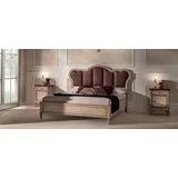 JVmoebel Schlafzimmer-Set Elegantes Doppelbett in Rot und Weiß mit Nachttischen aus Holz, (3-tlg., 3-teilig), Made in Europa rot|weiß
