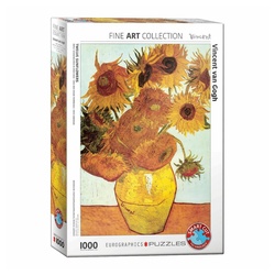 EUROGRAPHICS Puzzle Zwölf Sonnenblumen in einer Vase von van Gogh, 1000 Puzzleteile bunt