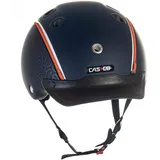 Casco Kinder Reithelm CHOICE blau metallic S (52-56cm) + MyStyle Wechselstreifen orange reflex