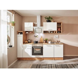Respekta Küchenzeile Hilde E-Geräte 250 cm weiß/wildeiche nachbildung