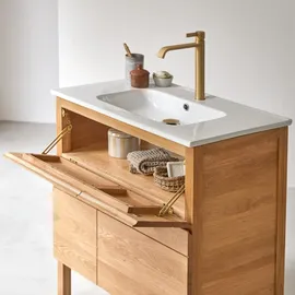 Tikamoon Waschtisch aus Eiche mit Keramikwaschbecken Loft Sil Trendy