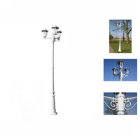 VidaXL Gartenlaterne 3-flammig 215 cm Weiß Aluminium