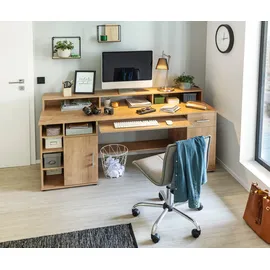 vogl möbelfabrik Schreibtisch »Timra mit Monitoraufsatz, Tastaturauszug & Towerfach,«, Breite 154 oder 178 cm, Made in Germany