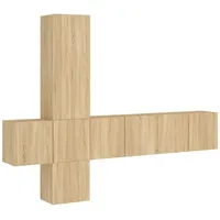 VidaXL 5-tlg. Wohnwand Sonoma-Eiche Holzwerkstoff