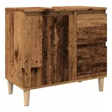 vidaXL Waschbeckenunterschrank Altholz-Optik 65x33x60 cm Holzwerkstoff