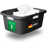 Novaliv 3x Novaliv Wäschekorb 3 Stück Wäschewanne Mit Deckel Und Drei Griffen 25l Anthrazit