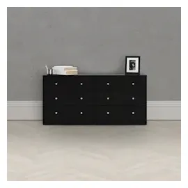 VCM ebuy24 Kommode breit mit 6 Schubladen, Schwarz