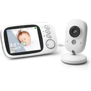 GHB Babyphone mit Kamera Baby Monitor 3.2" LCD Nachtsicht VOX Modus Gegensprechfunktion und Schlaflieder drinnen