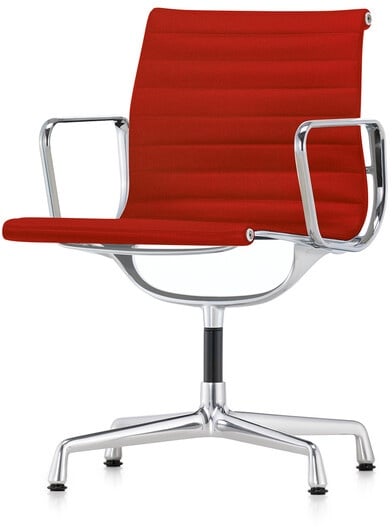 Vitra Besucherstuhl Alu-Chair rot, Designer Charles & Ray Eames, 83x57.5x59 cm