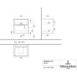 Villeroy & Boch Subway 3.0 57,2x57,6x47,8cm, m LE/Gr vo bla, P wh.