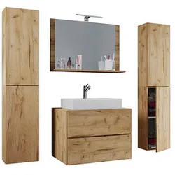 VCM my bath Badmöbel-Set Lendas XL 915215 honig-eiche 147,0 x 52,0 x 150,0 cm