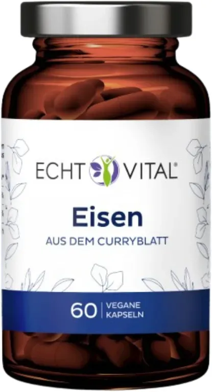 Eisen Kapseln (60 Stück) aus dem Curryblatt - Echt Vital