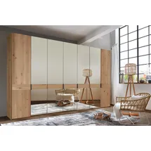 Wiemann Drehtürenschrank WIEMANN "Cardiff", braun (parsol, bronze, spiegelglas), B:344,2cm H:236cm T:58cm, Floatglas, Hartfaserplatte, Holzwerkstoff, Massivholz, Schränke, Drehtürenschrank, inkl. Türdämpfung